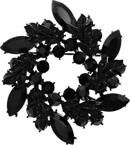 Women's Wedding Corsage Crystal Metal Rhinestone Brooch Pin,Flower Wreath Jewelry Accessory for Fashion in Saudi Arabia