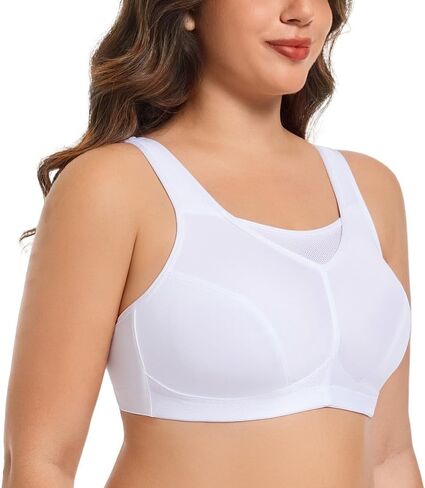 TELIMUSSTO Women's Sports Bra Wirefree Full Coverage Plus Size Comfort Non Padded Bra for Women in Kuwait