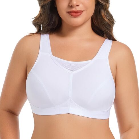 TELIMUSSTO Women's Sports Bra Wirefree Full Coverage Plus Size Comfort Non Padded Bra for Women in Kuwait