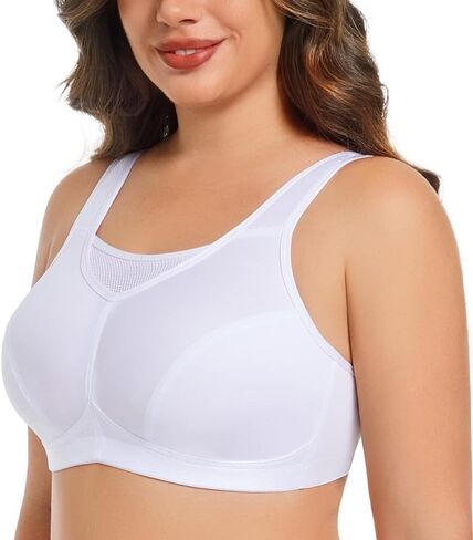 TELIMUSSTO Women's Sports Bra Wirefree Full Coverage Plus Size Comfort Non Padded Bra for Women in Kuwait