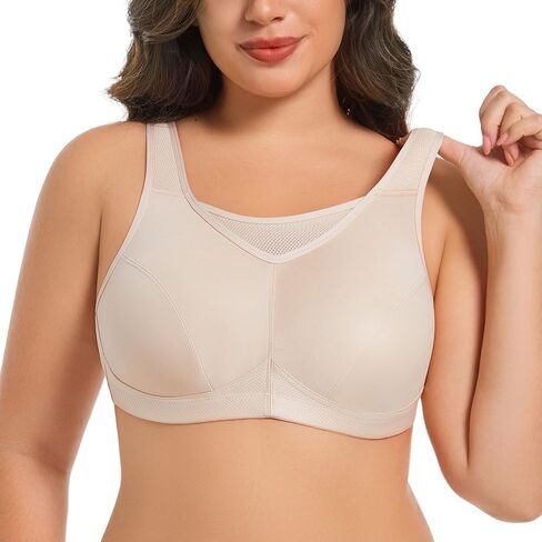 TELIMUSSTO Women's Sports Bra Wirefree Full Coverage Plus Size Comfort Non Padded Bra for Women in Kuwait