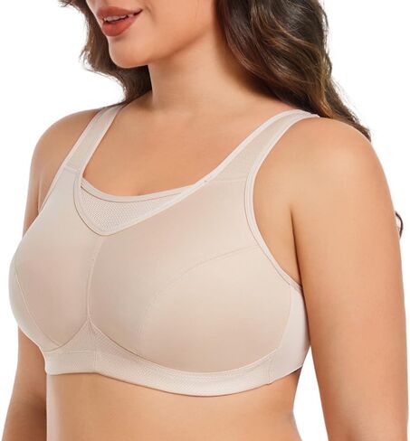 TELIMUSSTO Women's Sports Bra Wirefree Full Coverage Plus Size Comfort Non Padded Bra for Women in Kuwait