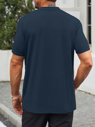 Makkrom Mens Mock Turtleneck T-Shirts Summer Short Sleeve Basic Tees Casual Solid Pullover Tops in Saudi Arabia