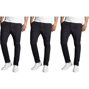 Galaxy by Harvic Mens Slim Fit Cotton Stretch Chino Pants 2 pack in Kuwait