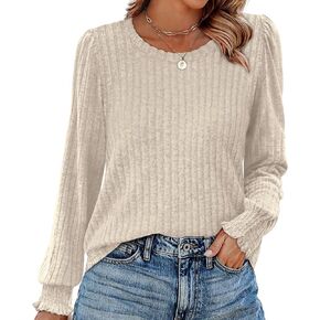OFEEFAN Womens Tops Dressy Casual Long Sleeve Shirts for Women Business Casual Outfits Lightweight Fall Sweaters Warm in Saudi Arabia