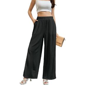 2025 Women Pants Summer Casual Loose Wide Leg Palazzo Pants in Saudi Arabia