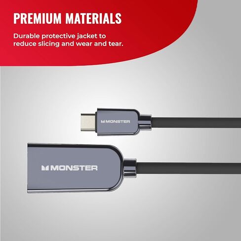 Monster USB Type-C Plug to HDMI to 4K HDMI Plug Cable, 5.9FT in Kuwait
