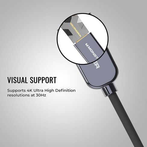 Monster USB Type-C Plug to HDMI to 4K HDMI Plug Cable, 5.9FT in Kuwait