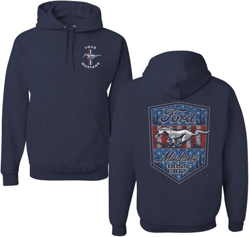 Wild Bobby Ford Mustang Boss 302 Classic USA Retro Logo Cars and Trucks Front and Back Hoodie Sweatshirt in Saudi Arabia