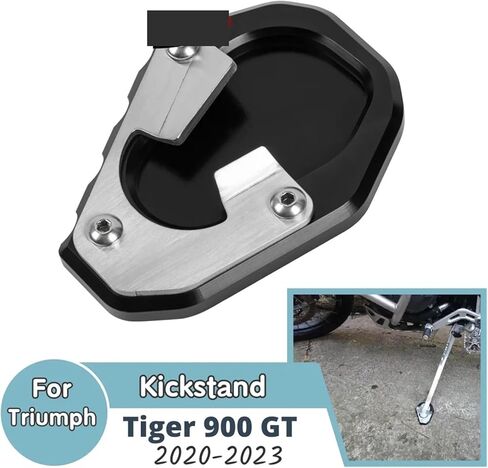 متوافق مع Triumph Tiger 900 Tiger900 GT Pro 2020-2023 Kickstand Foot Side Stand Stand Extension Expension Pad Pad Accedories ، Black in Kuwait