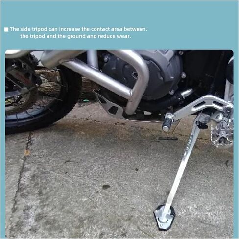 متوافق مع Triumph Tiger 900 Tiger900 GT Pro 2020-2023 Kickstand Foot Side Stand Stand Extension Expension Pad Pad Accedories ، Black in Kuwait