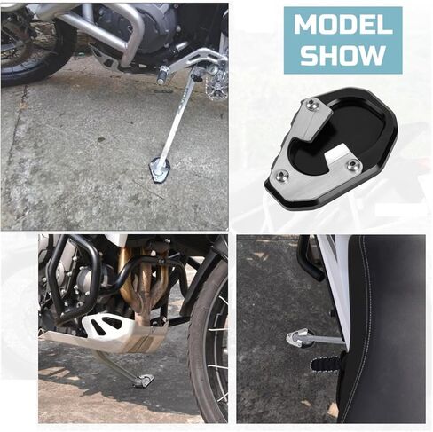 متوافق مع Triumph Tiger 900 Tiger900 GT Pro 2020-2023 Kickstand Foot Side Stand Stand Extension Expension Pad Pad Accedories ، Black in Kuwait