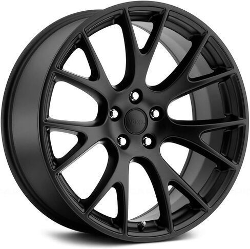 Voxx Replica Hellcat Custom Wheel - 20x11 ، 3 إزاحة ، 5x114.3 نمط الترباس ، 71.6 مم محور - حافة أسود غير لامع in Kuwait