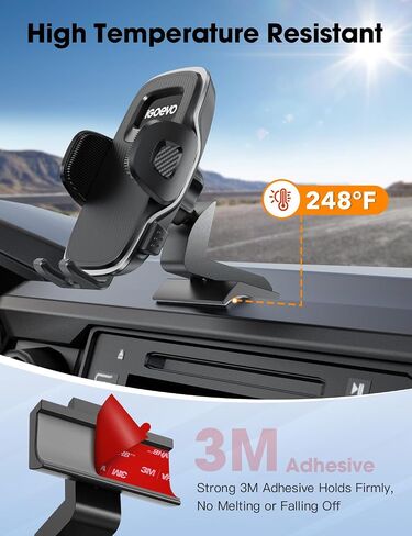 Upgraded Car Phone Holder with Adjustable Metal Base for Toyota Tacoma 2016-2023 One-Hand Operation, Strong Adhesive Dashboard iPhone Car Mount for 3rd Gen Tacoma 2017 2018 2019 2020 2021 2022 in Kuwait