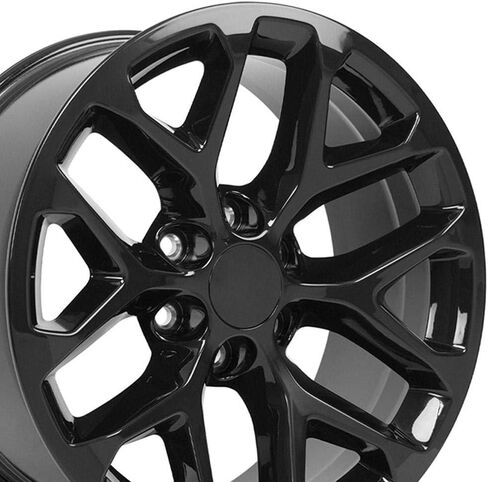 OE Wheels CV98B 20 Inch Rim Fits Silverado 1500 Snowflake Style 6x139.7 20x9 Gloss Black - Hollander 5668 (1) in Kuwait