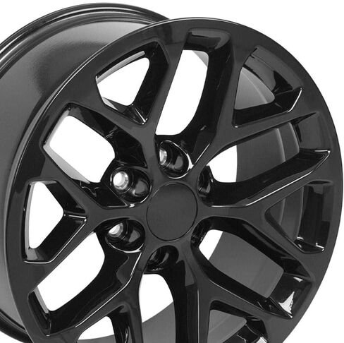 OE Wheels CV98B 20 Inch Rim Fits Silverado 1500 Snowflake Style 6x139.7 20x9 Gloss Black - Hollander 5668 (1) in Kuwait