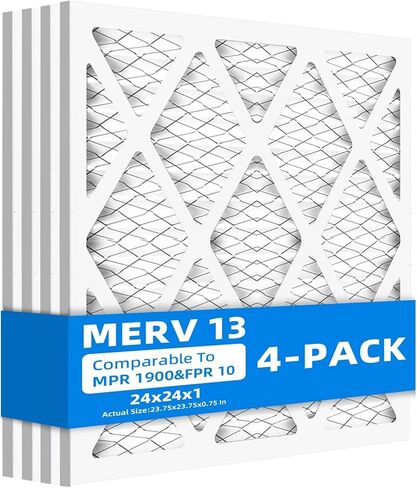 (3 عبوات) 20 × 24 × 1 مرشحات هواء للفرن، MPR 1900 & FPR 10، مرشح هواء مطوي MERV 13 (الحجم الفعلي: 19.38 بوصة × 23.38 بوصة × 0.75 بوصة) in Saudi Arabia