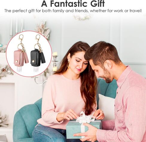 3Pcs Hand Sanitizer Keychain, 30ml Portable Leather Hand Sanitizer Holder Travel Size Keychain Hand Sanitizer Case Refillable Bottle for Toiletry Lotion Liquid Soap Shampoo in Saudi Arabia