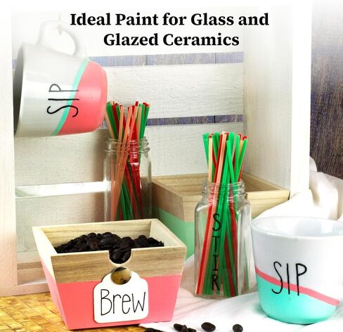 DecoArt Glass Paint, Pastels Color Set, Acrylic Paint Ideal for Glass and Glazed Ceramics, Self Leveling Smooth Finish, 2 Fl Oz Bottle (Pack of 9) in Saudi Arabia