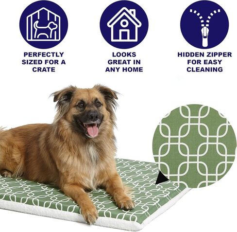 MidWest Homes for Pets Quiet Time Teflon Defender Dog Beds; Pet Beds Designed to Fit Folding Metal Dog Crates, Brown & White Geometric Pattern, 42-Inch in Saudi Arabia