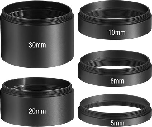 Alstar Astronomical 2"/M48-extension Tube Kit for Cameras and eyepieces -M48x0.75 on Both Sides - Length 8mm 10mm 20mm 30mm - for Better Astronomical Photography in Saudi Arabia