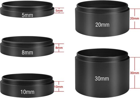Alstar Astronomical 2"/M48-extension Tube Kit for Cameras and eyepieces -M48x0.75 on Both Sides - Length 8mm 10mm 20mm 30mm - for Better Astronomical Photography in Saudi Arabia