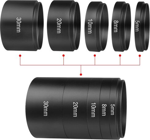 Alstar Astronomical 2"/M48-extension Tube Kit for Cameras and eyepieces -M48x0.75 on Both Sides - Length 8mm 10mm 20mm 30mm - for Better Astronomical Photography in Saudi Arabia