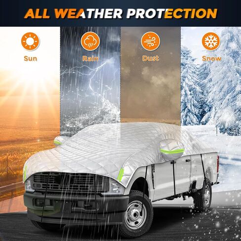 Hail Car Cover for Full-Size Truck 220-235 Inches Long, 4-Layer Thickened Cotton Fabric Cover Protector, Custom Fit Folding Sun Shade Protection Blocker Windshield Cover in Saudi Arabia