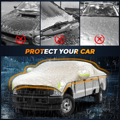Hail Car Cover for Full-Size Truck 220-235 Inches Long, 4-Layer Thickened Cotton Fabric Cover Protector, Custom Fit Folding Sun Shade Protection Blocker Windshield Cover in Saudi Arabia