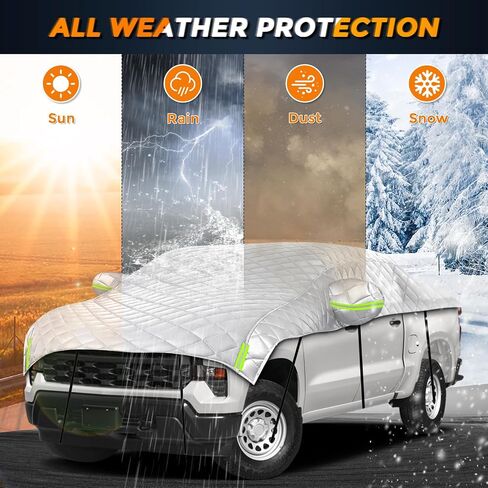 Hail Car Cover for Full-Size Truck 220-235 Inches Long, 4-Layer Thickened Cotton Fabric Cover Protector, Custom Fit Folding Sun Shade Protection Blocker Windshield Cover in Saudi Arabia