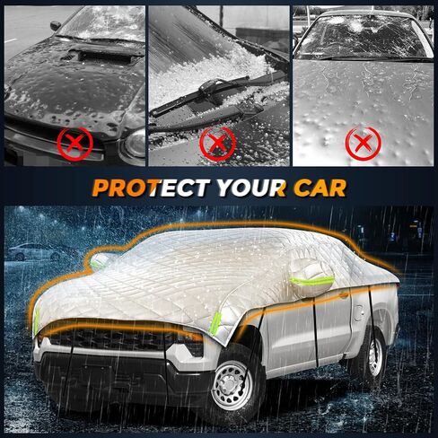Hail Car Cover for Full-Size Truck 220-235 Inches Long, 4-Layer Thickened Cotton Fabric Cover Protector, Custom Fit Folding Sun Shade Protection Blocker Windshield Cover in Saudi Arabia
