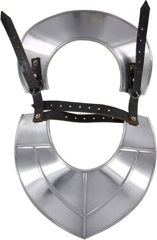 Armory Replicas ™ 18 Gauge Neck Armor مع الأشرطة الجلدية لـ LARP ، الأزياء وإعادة التشريع in Kuwait