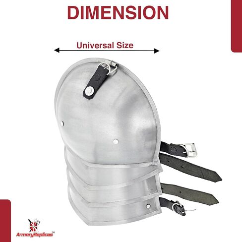 Armory Replicas ™ 18 Gauge Neck Armor مع الأشرطة الجلدية لـ LARP ، الأزياء وإعادة التشريع in Kuwait