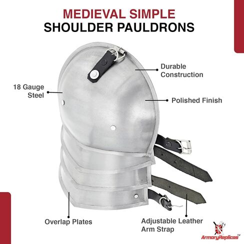 Armory Replicas ™ 18 Gauge Neck Armor مع الأشرطة الجلدية لـ LARP ، الأزياء وإعادة التشريع in Kuwait