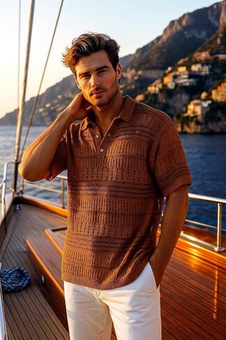 Stacy Adams Men's Fancy Crochet Shirt in Saudi Arabia