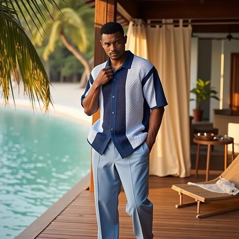Stacy Adams Men's Fancy Crochet Shirt in Saudi Arabia