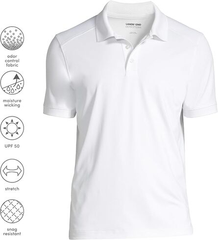 Lands' End Men's Short Sleeve Rapid Dry Active Polo Shirt in Saudi Arabia