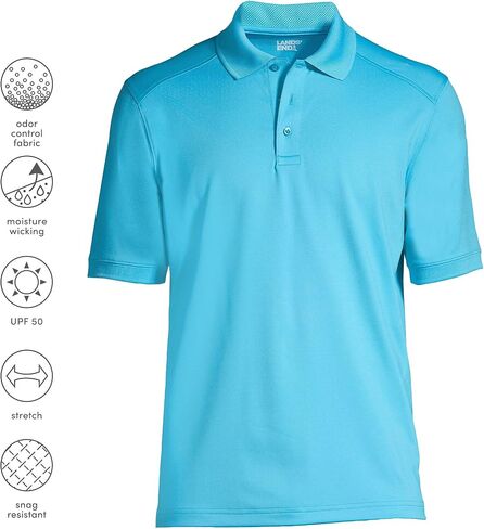 Lands' End Men's Short Sleeve Rapid Dry Active Polo Shirt in Saudi Arabia