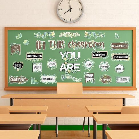 Rainbow Bulletin Board Decorations for Classroom Positive Inspirational Affirmation Wall Decor, 31Pcs Retro Colorful Bulletin Board Signs for Back to School Supplies Classroom Door Wall Decor in Kuwait
