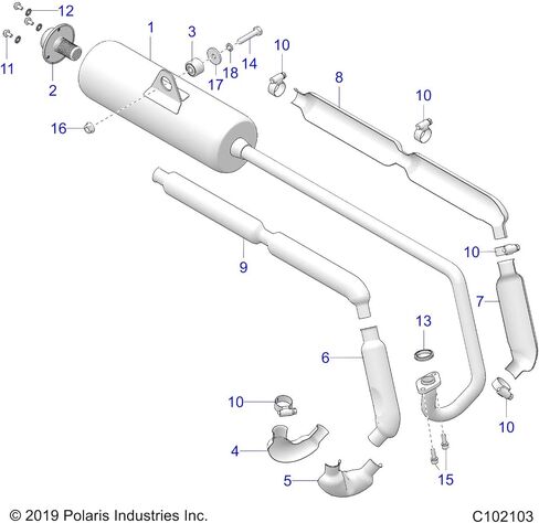 Polaris RZR Spark Orrestor Weld ، Part 1263023 ، Qty 1 in Saudi Arabia