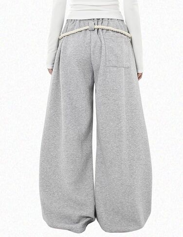 Vamtac Wide Leg Sweatpants Women Baggy Barrel Pants Y2K Loose fit Gray Sweat Pants with Pockets in Saudi Arabia