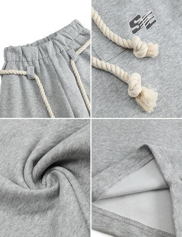 Vamtac Wide Leg Sweatpants Women Baggy Barrel Pants Y2K Loose fit Gray Sweat Pants with Pockets in Saudi Arabia