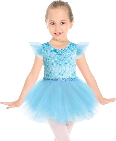 Phineein Girl Velvet Ballet Dance Leotard with Tutu Skirt Ballerina Outfit Sparkly Sequin Gymnastics Dress in Kuwait