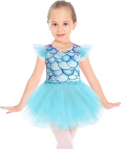 Phineein Girl Velvet Ballet Dance Leotard with Tutu Skirt Ballerina Outfit Sparkly Sequin Gymnastics Dress in Kuwait
