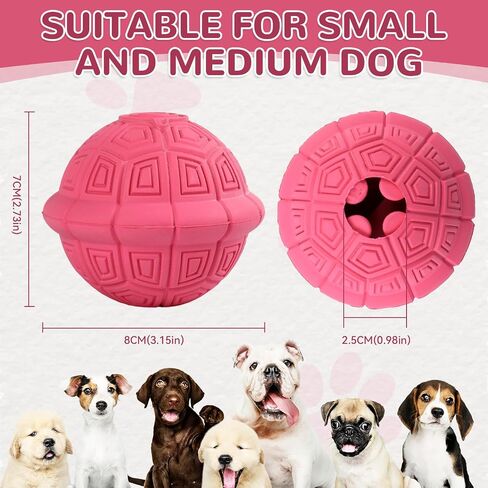 Squeaky Turtle Dog Toy, Treat Dispensing Rubber Ball, Bite Resistant Plush Chew Toy, Interactive Tug & Fetch Enrichment Toy for Medium & Small Breeds, Safe & Engaging for Puppies (Orange) in Saudi Arabia