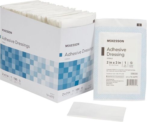 خلع الملابس اللاصق McKesson ، معقمة ، القطن/البوليستر ، 2 في × 3 بوصة ، 100 عدد ، 1 حزمة in Saudi Arabia