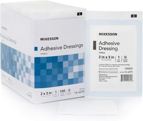 خلع الملابس اللاصق McKesson ، معقمة ، القطن/البوليستر ، 2 في × 3 بوصة ، 100 عدد ، 1 حزمة in Saudi Arabia