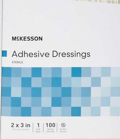 خلع الملابس اللاصق McKesson ، معقمة ، القطن/البوليستر ، 2 في × 3 بوصة ، 100 عدد ، 1 حزمة in Saudi Arabia