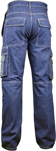 Juicy Trendz Denim Work Pants for Men Construction Heavy Duty Utility Pants Men Cargo Multi Pockets Carpenter Jeans in Kuwait