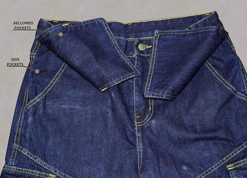 Juicy Trendz Denim Work Pants for Men Construction Heavy Duty Utility Pants Men Cargo Multi Pockets Carpenter Jeans in Kuwait